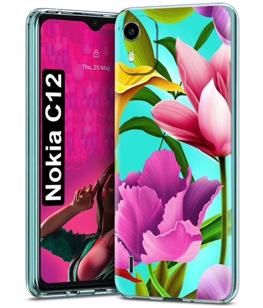     			Fashionury Multicolor Printed Back Cover Silicon Compatible For Nokia C12 ( Pack of 1 )