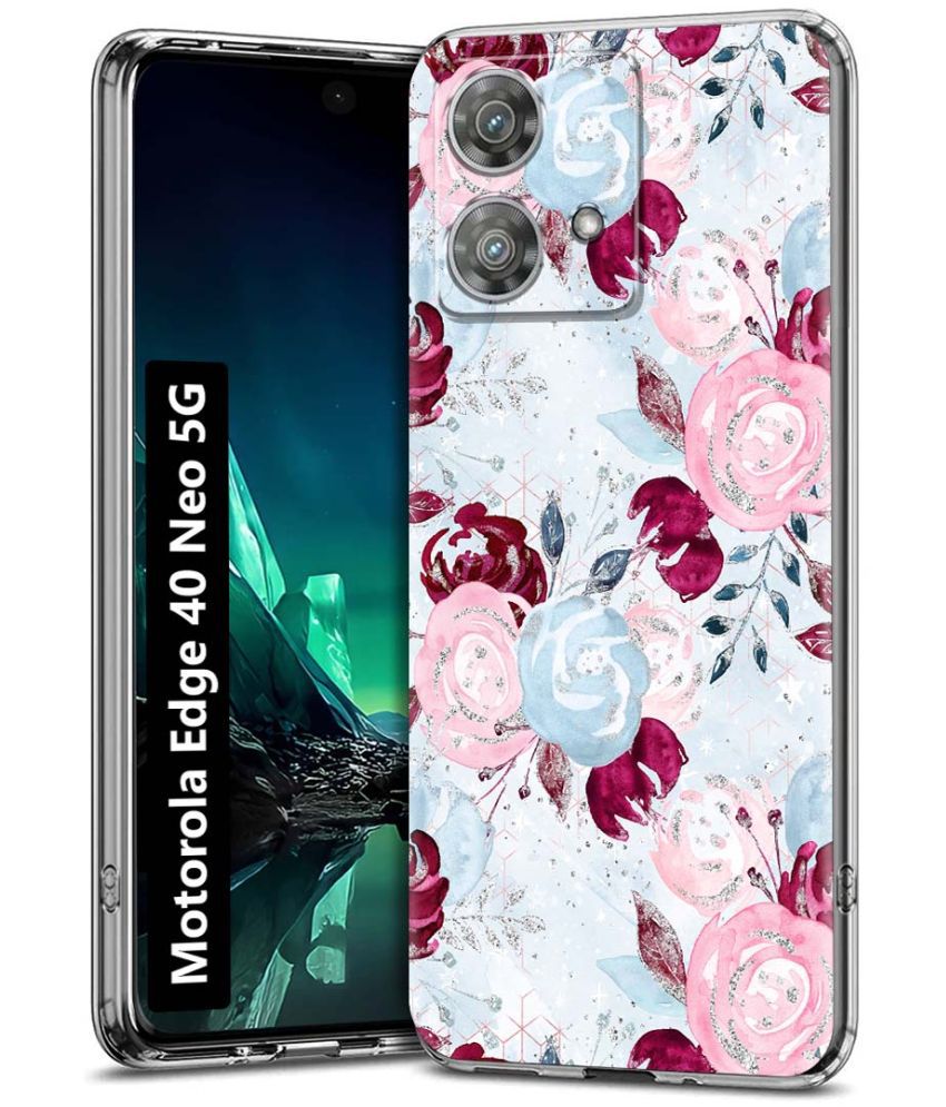     			Fashionury Multicolor Printed Back Cover Silicon Compatible For Motorola Edge 40 Neo 5G ( Pack of 1 )