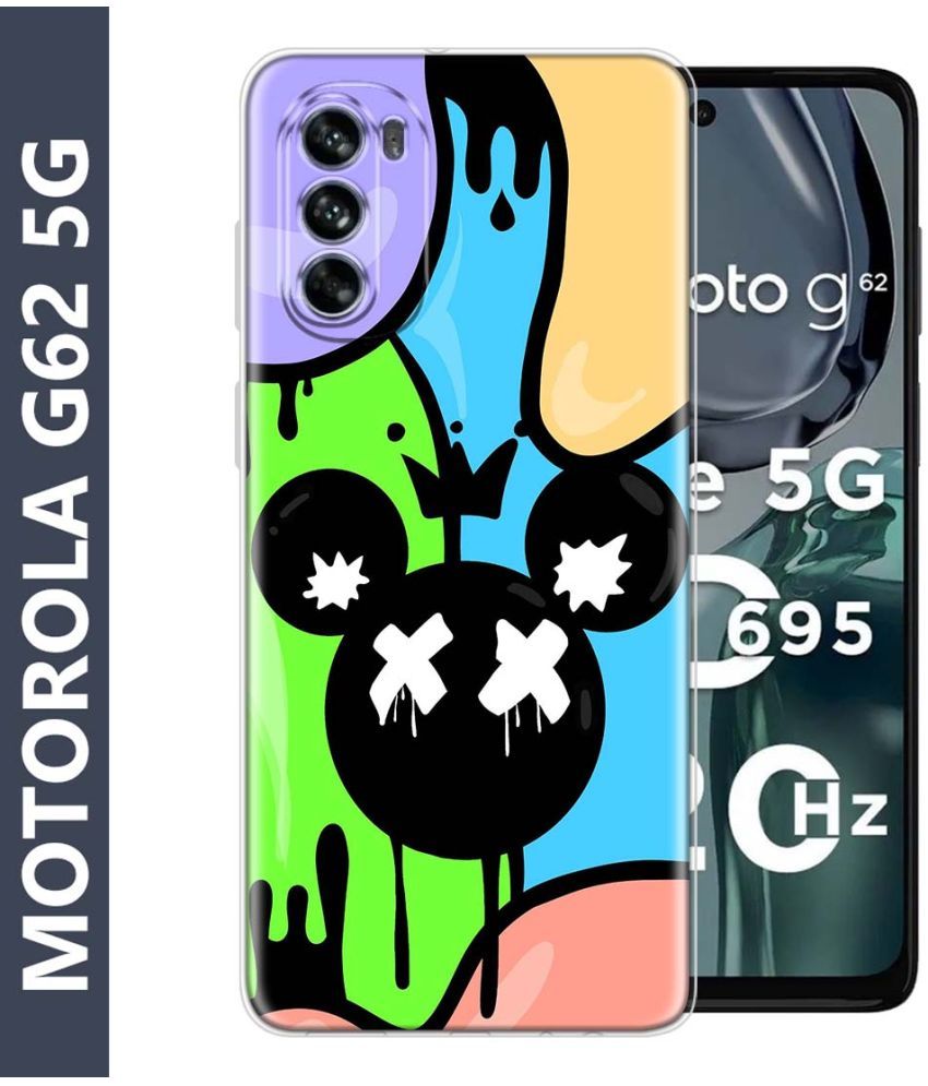     			Fashionury Multicolor Printed Back Cover Silicon Compatible For Motorola G62 5G ( Pack of 1 )