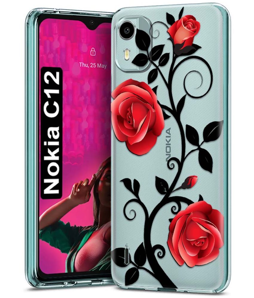     			Fashionury Multicolor Printed Back Cover Silicon Compatible For Nokia C12 ( Pack of 1 )