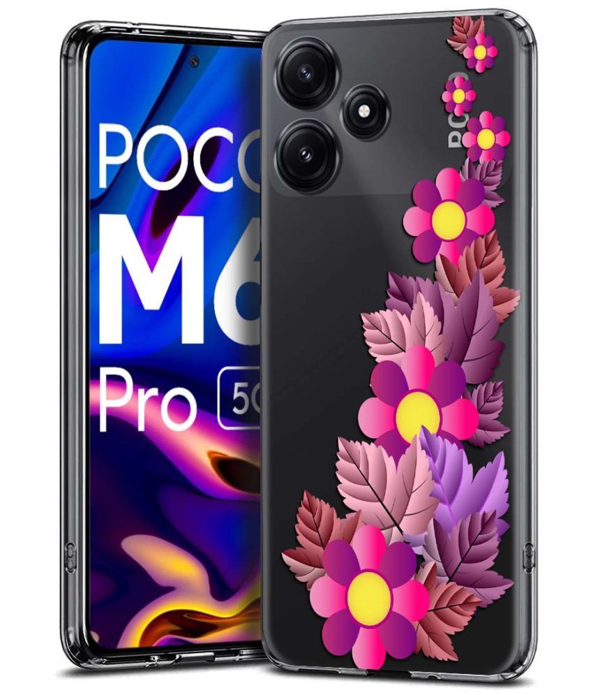     			Fashionury Multicolor Printed Back Cover Silicon Compatible For Poco M6 Pro ( Pack of 1 )