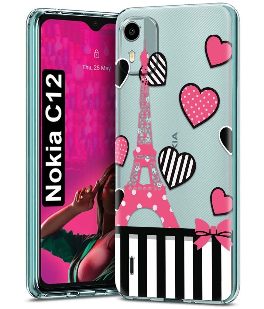     			Fashionury Multicolor Printed Back Cover Silicon Compatible For Nokia C12 ( Pack of 1 )