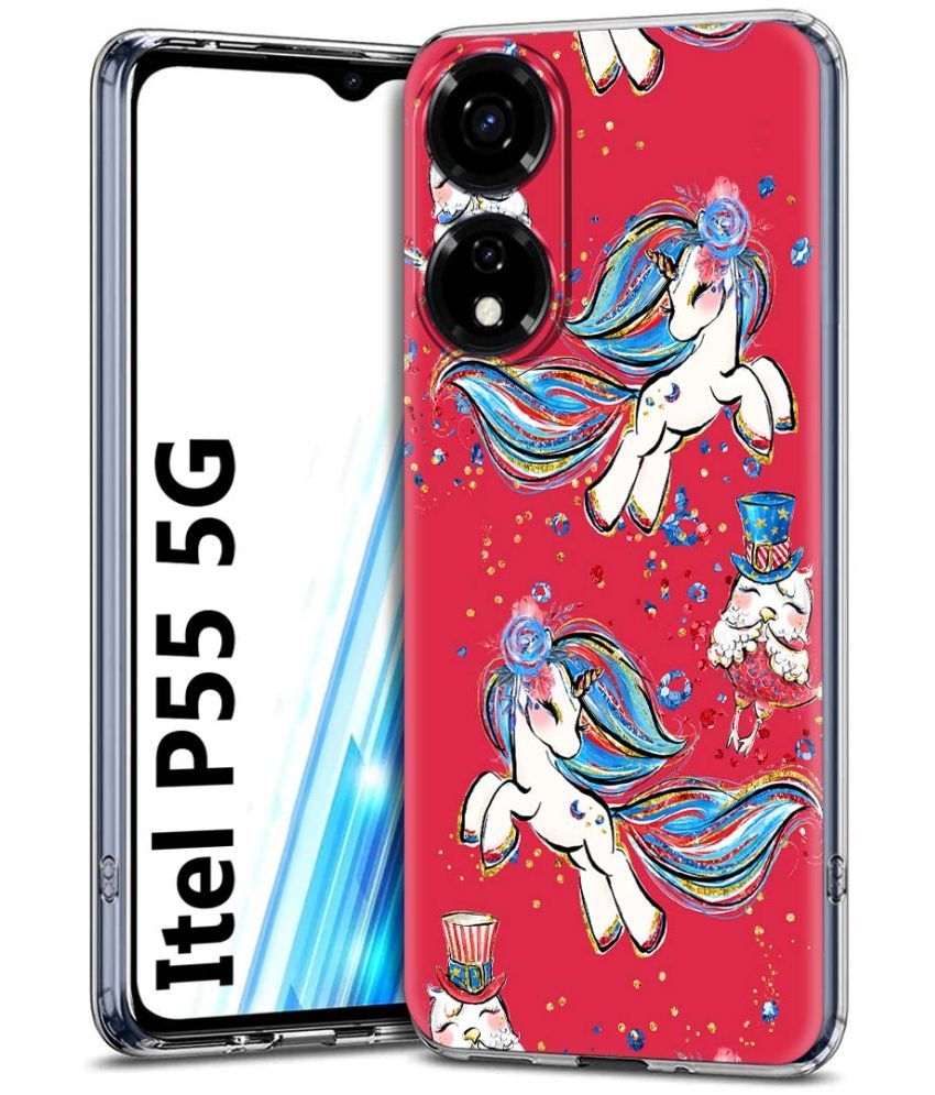     			Fashionury Multicolor Printed Back Cover Silicon Compatible For Itel P55 5G ( Pack of 1 )