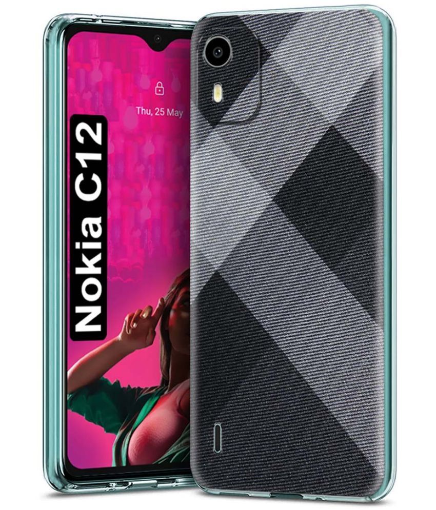     			Fashionury Multicolor Printed Back Cover Silicon Compatible For Nokia C12 ( Pack of 1 )