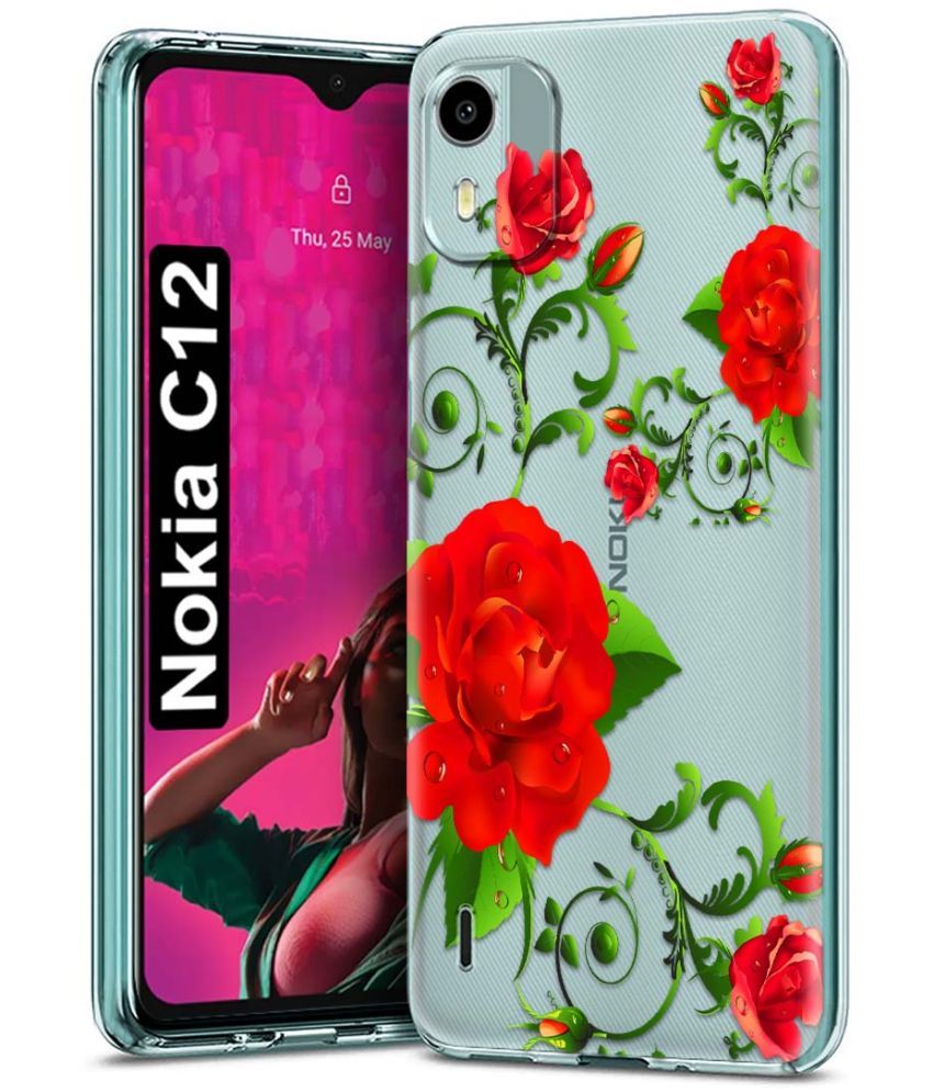     			Fashionury Multicolor Printed Back Cover Silicon Compatible For Nokia C12 ( Pack of 1 )