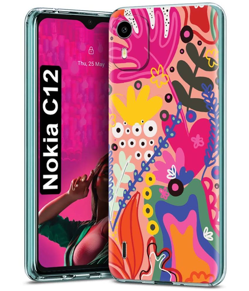     			Fashionury Multicolor Printed Back Cover Silicon Compatible For Nokia C12 ( Pack of 1 )