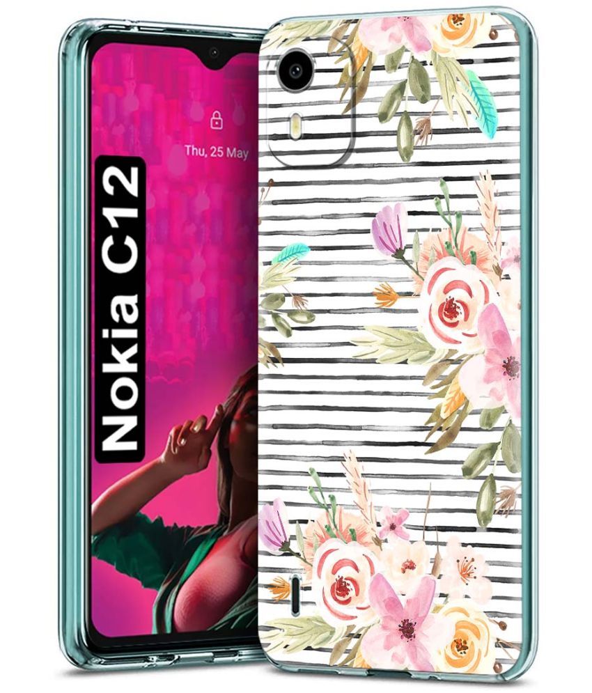     			Fashionury Multicolor Printed Back Cover Silicon Compatible For Nokia C12 ( Pack of 1 )