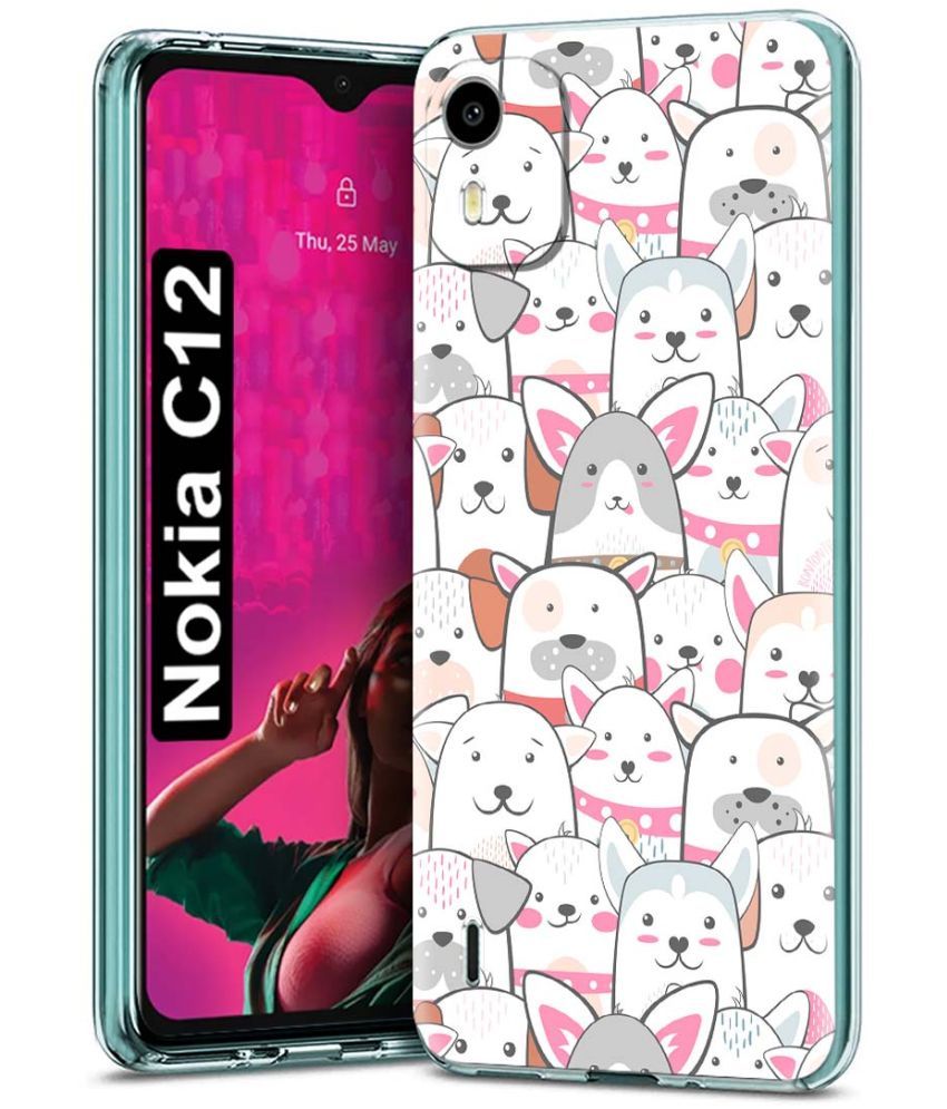     			Fashionury Multicolor Printed Back Cover Silicon Compatible For Nokia C12 ( Pack of 1 )