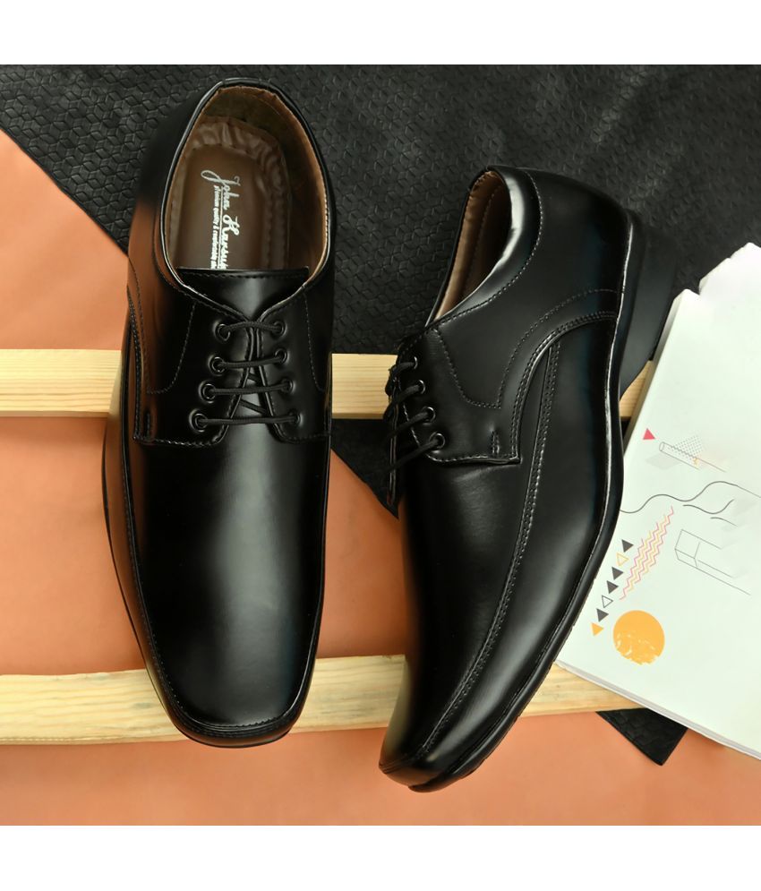     			John Karsun Black Men's Derby Formal Shoes