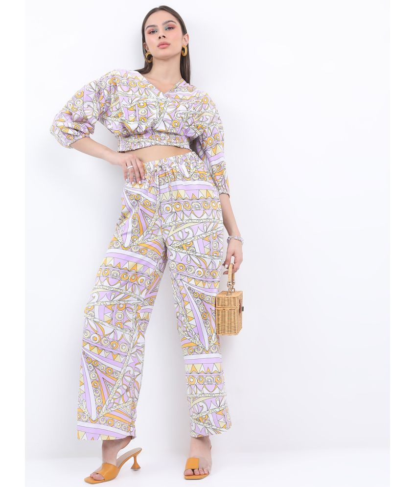     			Ketch Lavender Printed Pant Top Set