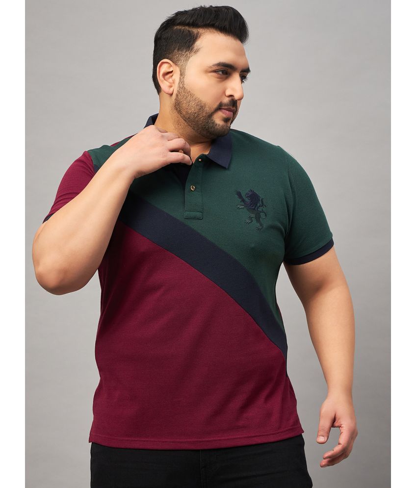     			AUSTIVO Cotton Blend Regular Fit Colorblock Half Sleeves Men's Polo T Shirt - Multicolor ( Pack of 1 )