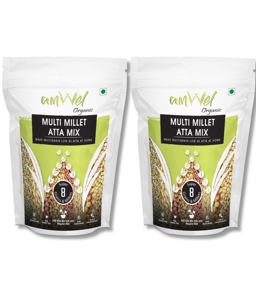     			Amwel Multi Millet Atta Mix | 8 Grains | No Wheat | Diabetic Friendly 1.8 kg Pack of 2