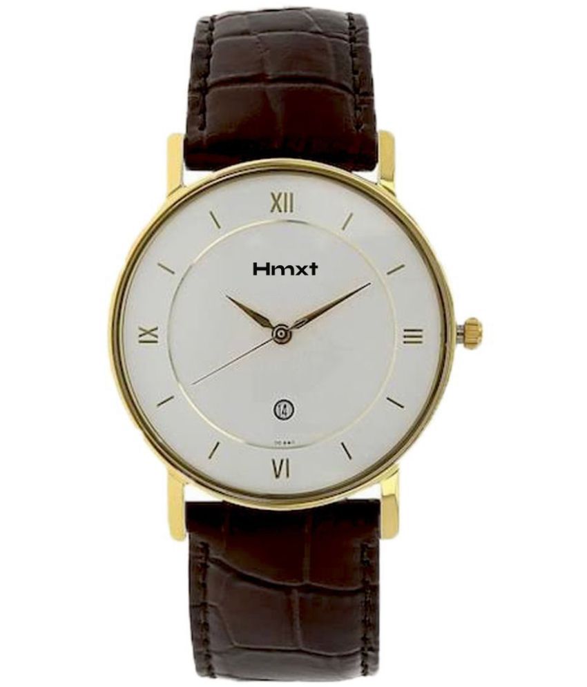HMXT Brown Leather Analog Men's Watch