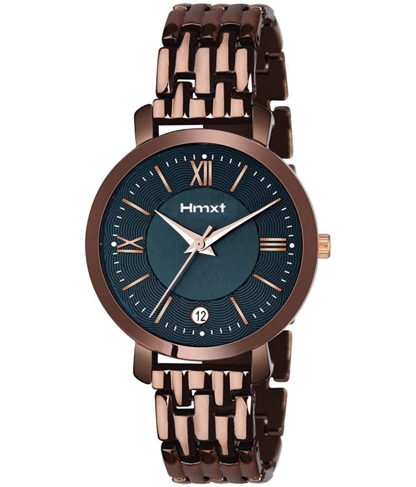     			HMXT Brown Stainless Steel Analog Womens Watch