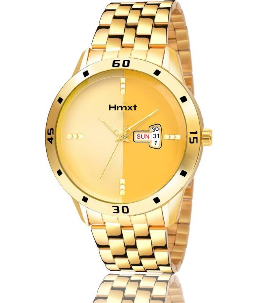     			HMXT Gold Stainless Steel Analog Men's Watch