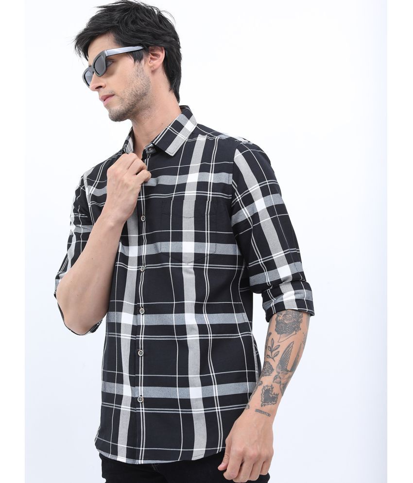     			Ketch Cotton Blend Regular Fit Checks Full Sleeves Men's Casual Shirt - Black ( Pack of 1 )