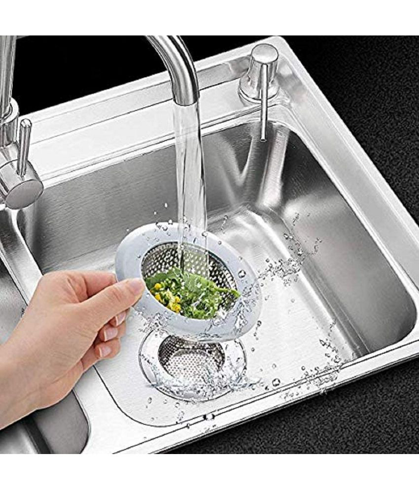     			Kitchen Sink Strainer Heavy-Duty Stainless-Steel Drain Basin Basket Filter Stopper Drainer Jali Diameter 11cm