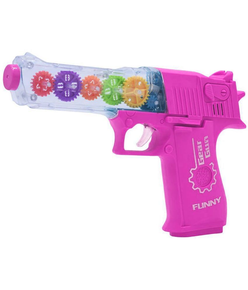     			RAINBOW RIDERS  Electric Gear Transparent Gun Toy ,Flashing Light & Sound Concept Gun Toy with Music  For Age 2, 3, 4, 5, 6, 7, 8 Years  I Gun Pis'tol I Kids Gun Toys I for Indoor & Outdoor Plastic Battery Operated Gun With Multiple Colour Options