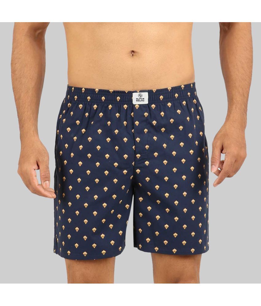     			Supersquad Cotton Men's Boxer- ( Navy Blue )