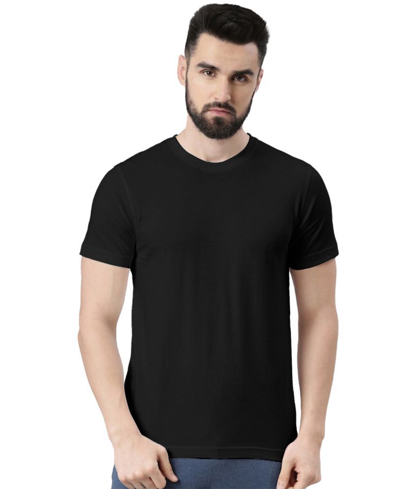     			Veirdo 100% Cotton Regular Fit Solid Half Sleeves Men's T-Shirt - Black ( Pack of 1 )
