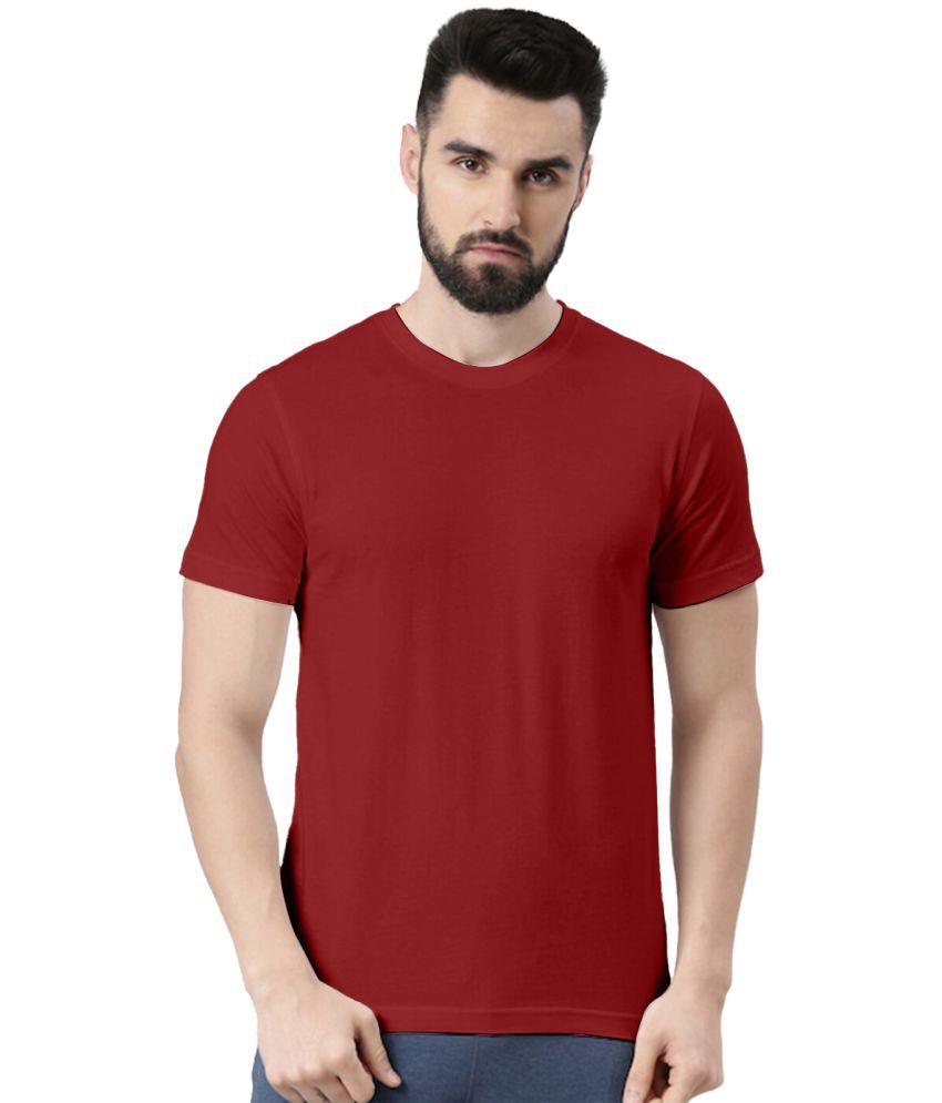     			Veirdo 100% Cotton Regular Fit Solid Half Sleeves Men's T-Shirt - Maroon ( Pack of 1 )