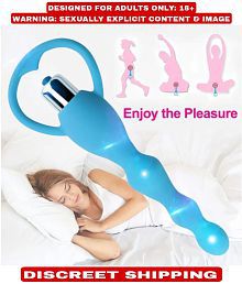 Vibrating Anal Beads - Flexible Silicone Anal Sex Toy Bulet Vibrator for Men, Women and Couples By KAMAHOUSE(low price sexy toy)
