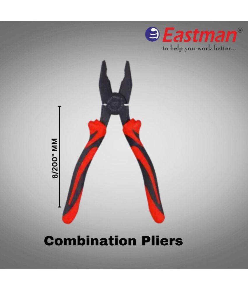     			Eastman Combination Plier - Precision Crafted from Selected Alloy Steel, Drop Forged, Fully Polished, Double Color Sleeve, 8 inch/200mm - E-2020