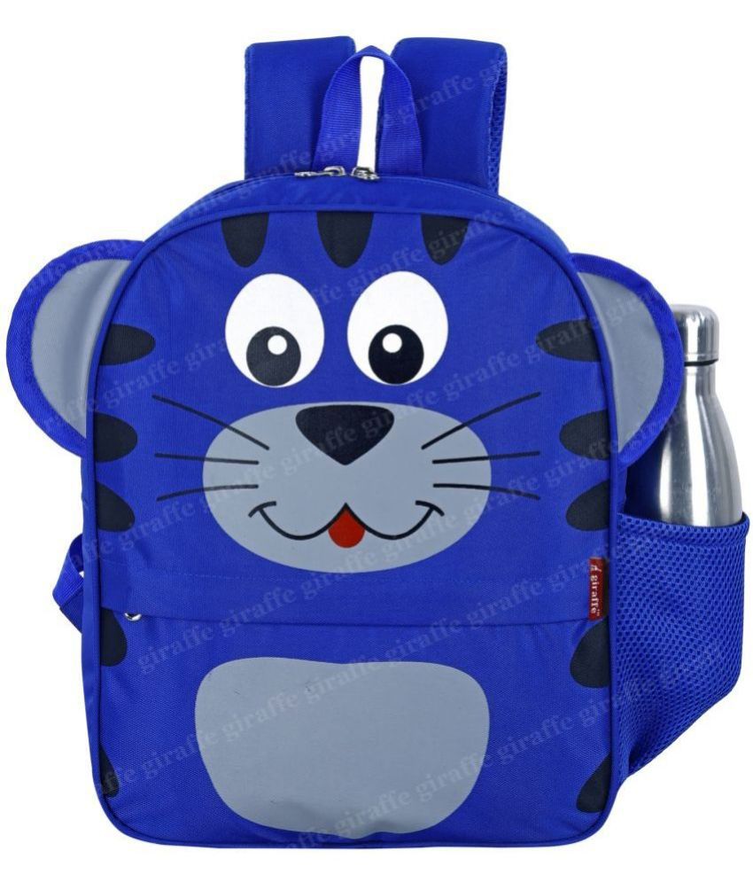     			Giraffe Blue Polyester Backpack For Kids