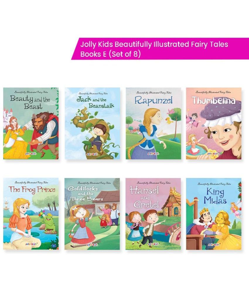     			Jolly Kids Beautifully Illustrated Fairy Tales Books E Set of 8 Combo Storytelling Books For Kids Ages 3-8 Years