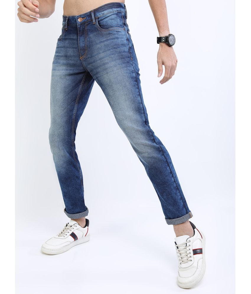     			Ketch Slim Fit Cuffed Hem Men's Jeans - Blue ( Pack of 1 )