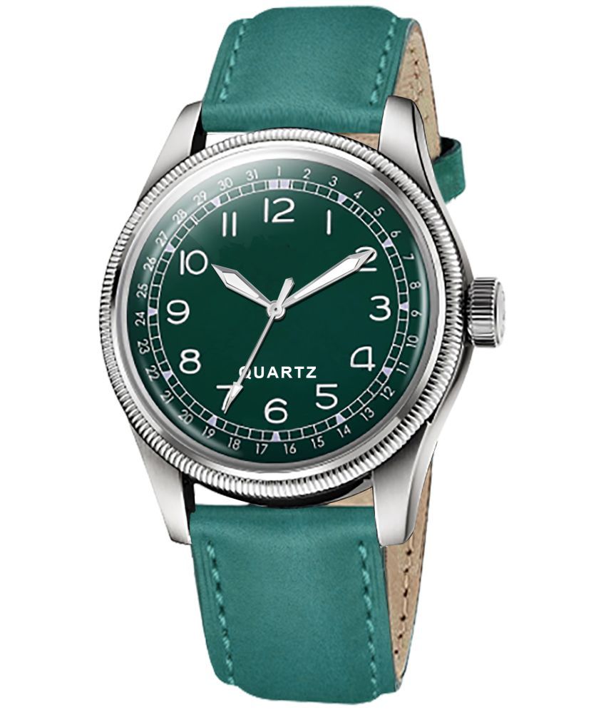     			Newman Green Leather Analog Men's Watch