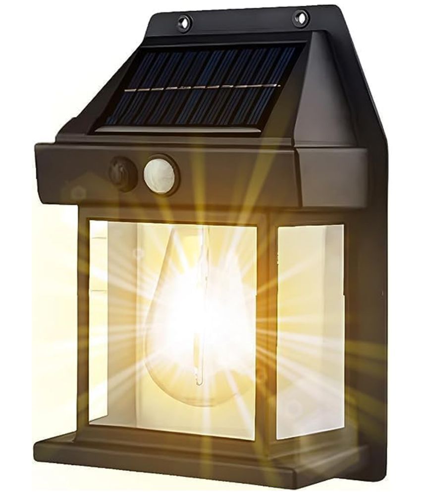     			Solar Wall Lights outdoor, Wireless Solar Wall Lantern with 3 Modes & Motion Sensor, Waterproof Exterior Lighting.( Black ).