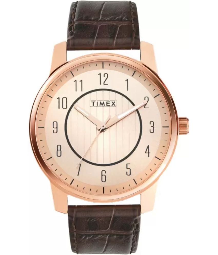     			Timex Brown Leather Analog Men's Watch