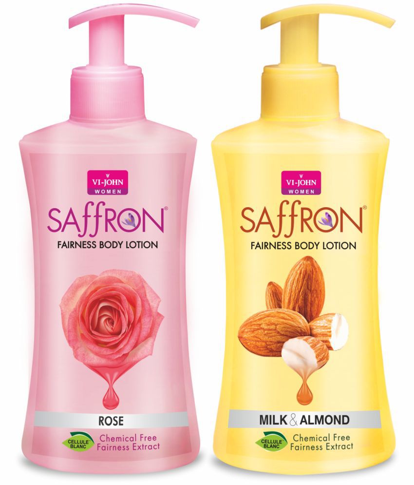     			VIJOHN Saffron Milk Almond & Rose Fairness Chemical Free Body Lotion 250ml Each  Pack of 2