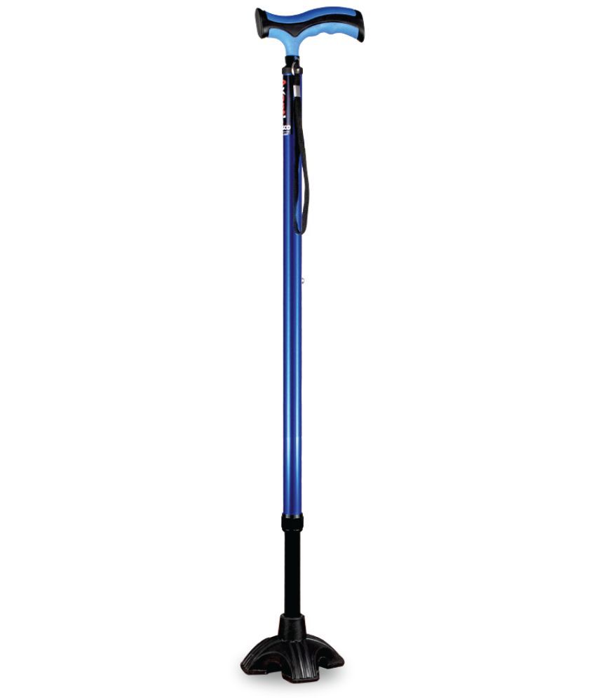     			Vissco Avanti Plus - T Shape Aluminum Stick, Lightweight Walking Stick, Adjustable Height, Wide Base for Balance (Blue)