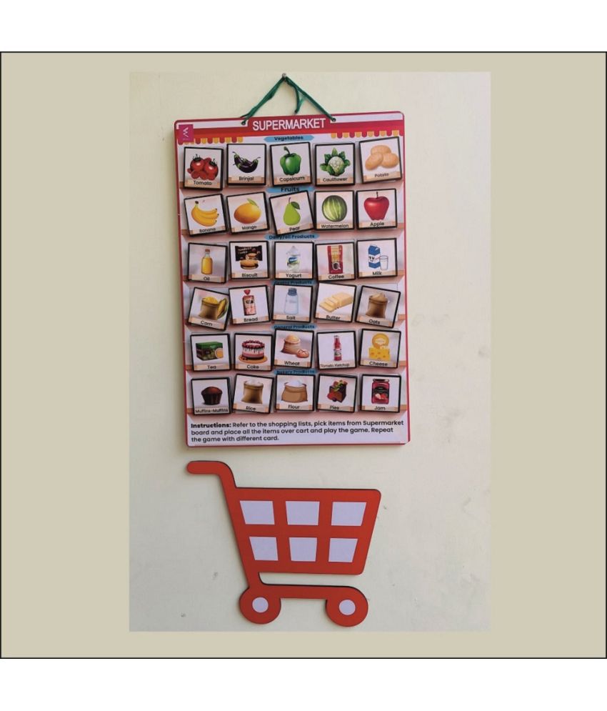     			WISSEN Wooden Supermarket Velcro Chart Activity game for kids