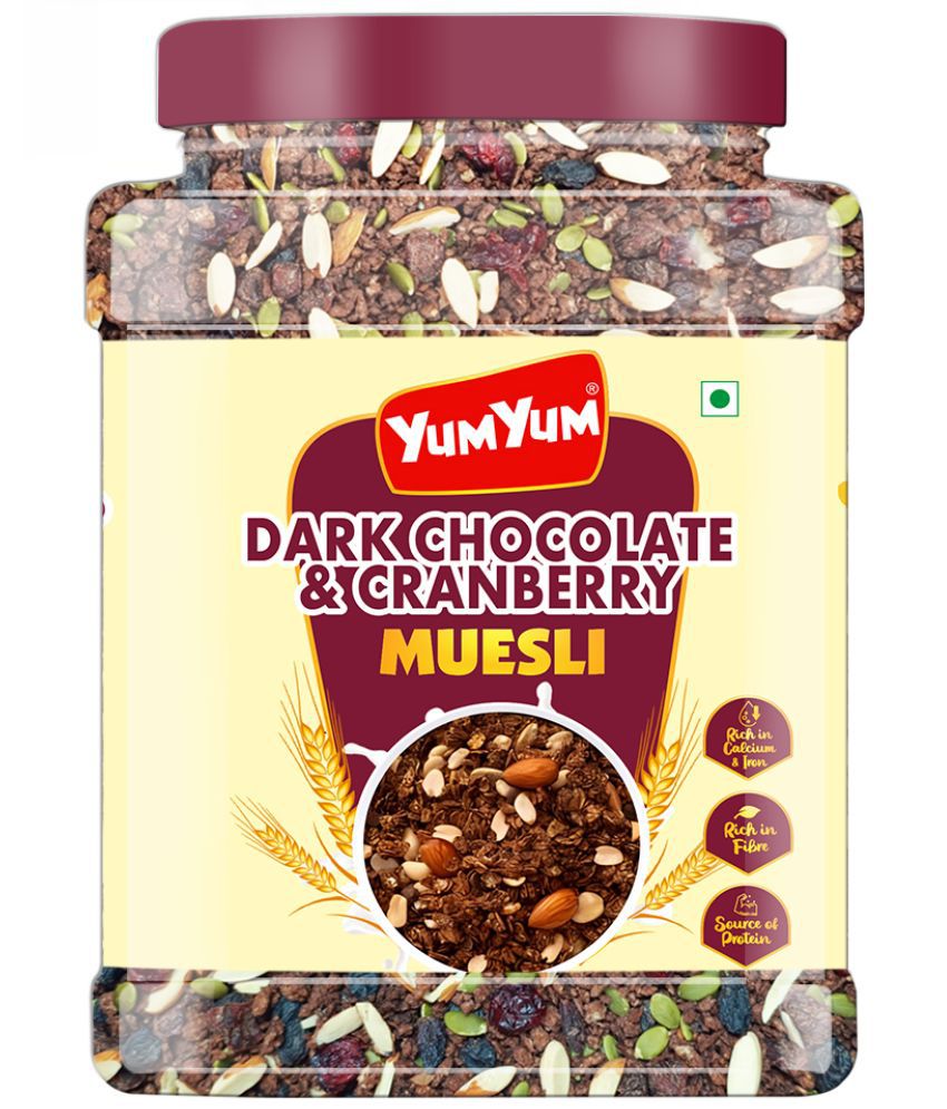     			Yum Yum Chocolate Muesli 750g | Healthy Breakfast Cereals | Chocolate,Whole Grain,Cranberries, Almonds,Black Raisins,Pumkin Seeds | Antioxidant & Protein Rich | Calcium & Iron