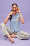 Clovia Blue Cotton Women's Nightwear Nightsuit Sets ( Pack of 2 )