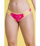 Clovia Pink Polyester Printed Women's Thongs ( Pack of 1 )