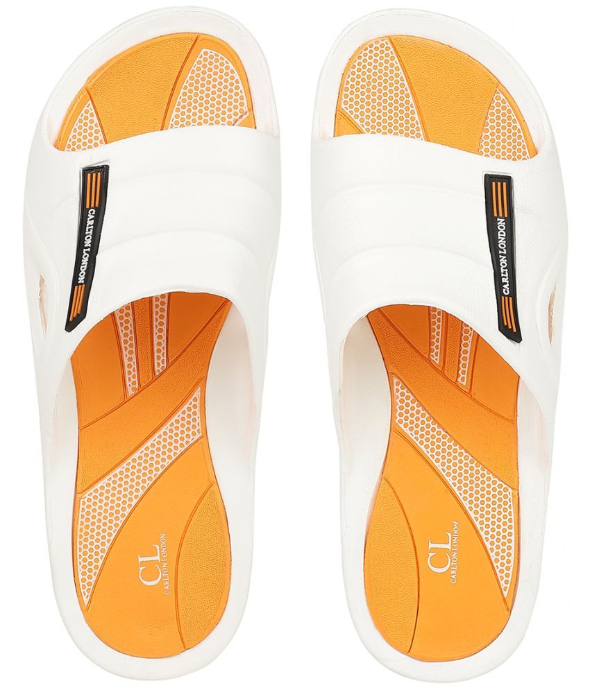     			Carlton London Off White Men's Slide Flip Flop