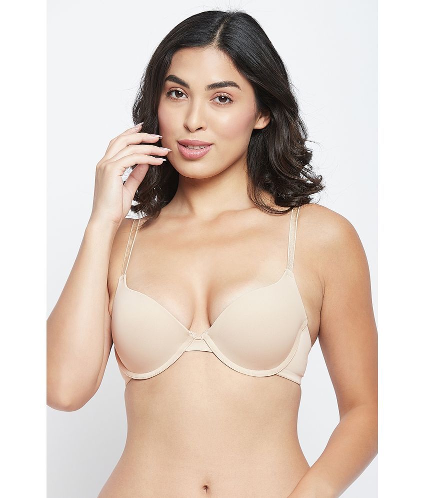     			Clovia Beige Nylon Heavily Padded Women's Push Up Bra ( Pack of 1 )