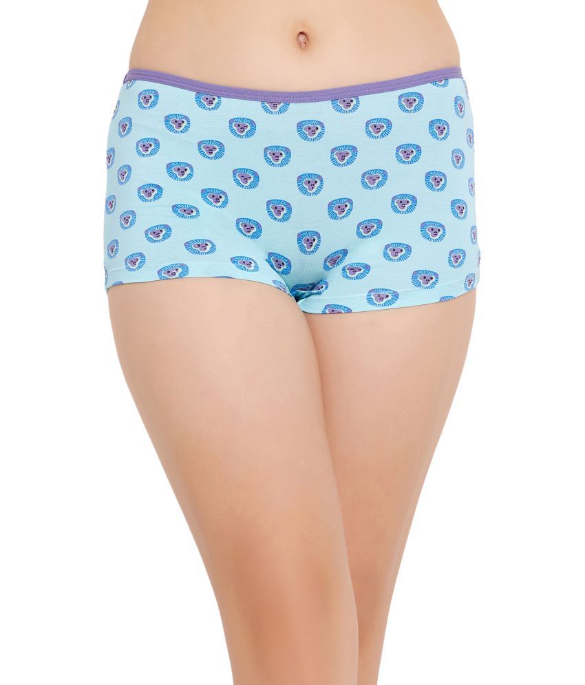     			Clovia Blue Cotton Printed Women's Boy Shorts ( Pack of 1 )