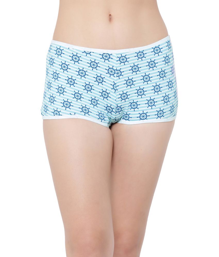     			Clovia Blue Cotton Printed Women's Boy Shorts ( Pack of 1 )