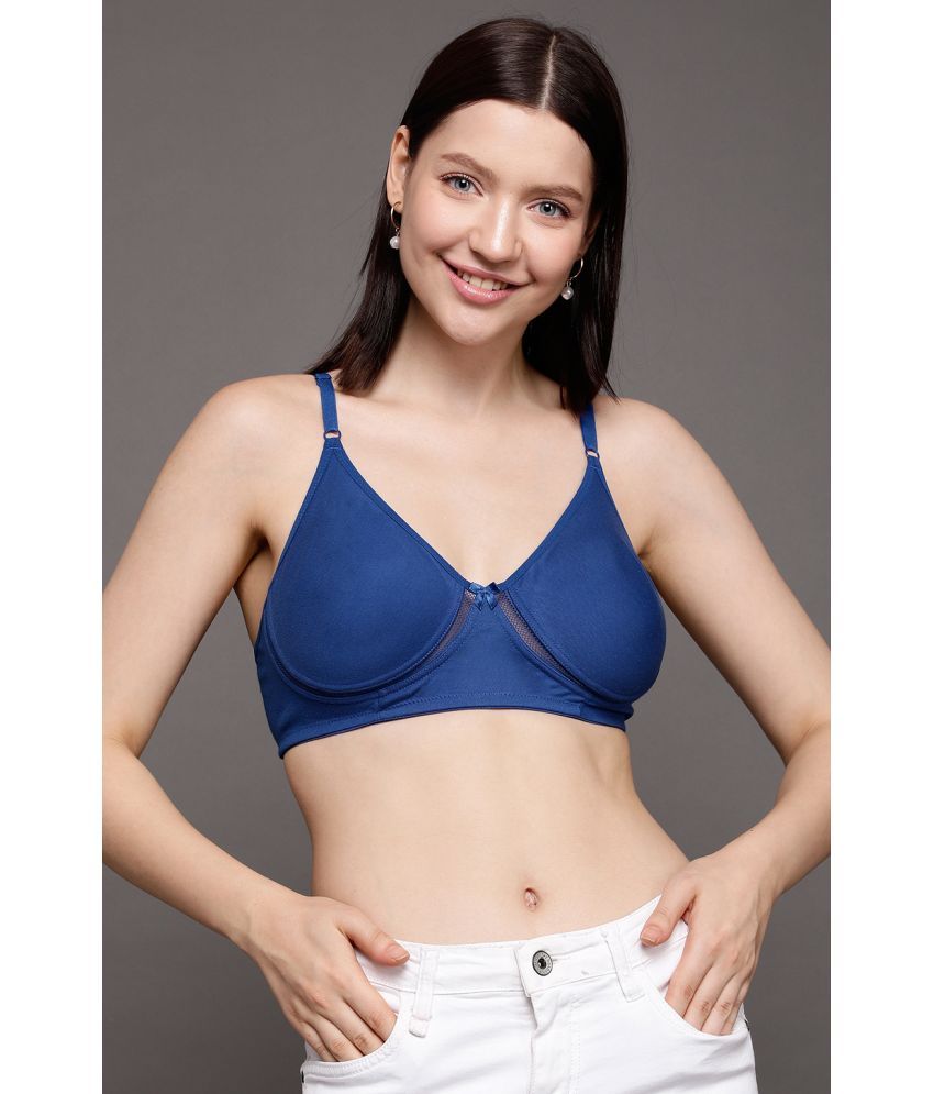     			Clovia Blue Nylon Non Padded Women's T-Shirt Bra ( Pack of 1 )