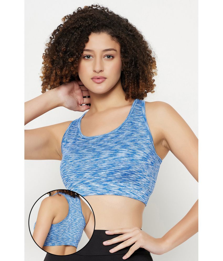     			Clovia Blue Polyester Removable Padding Women's Sports Bra ( Pack of 1 )