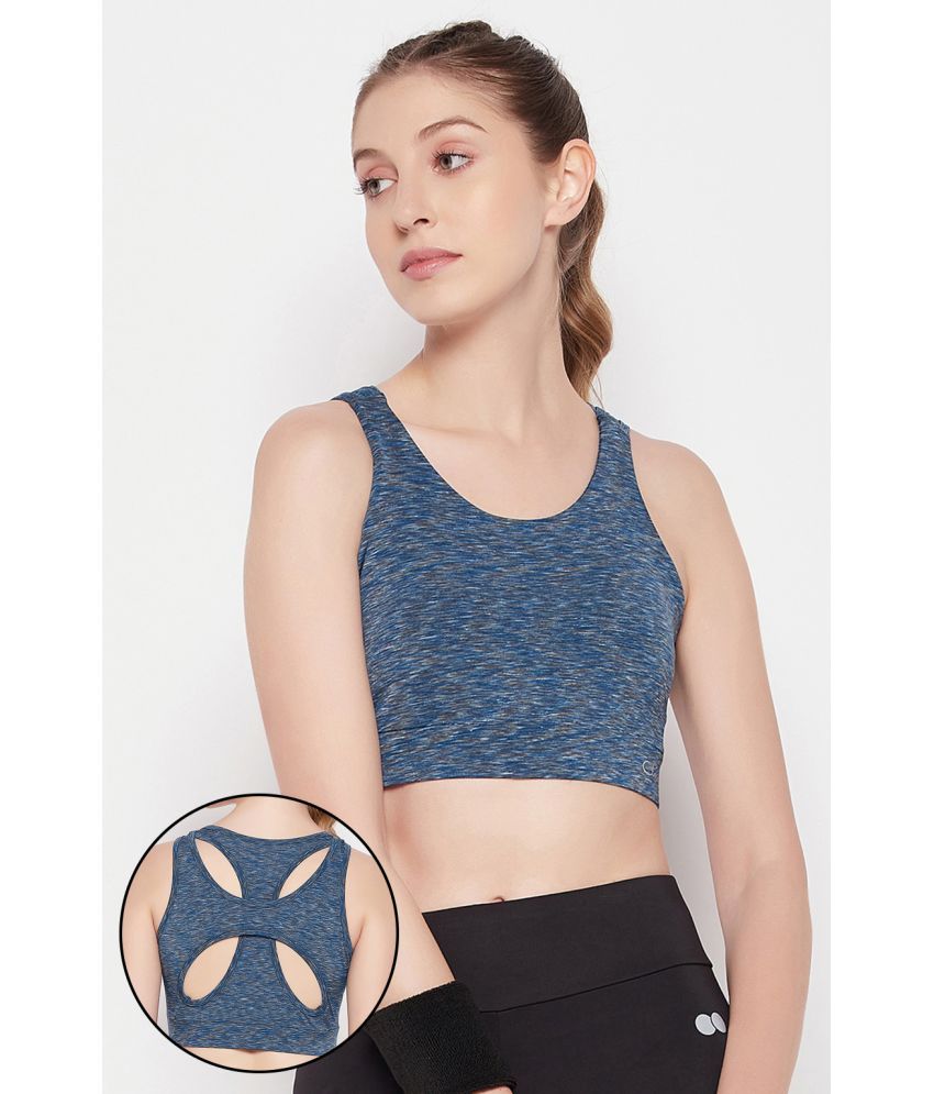     			Clovia Blue Polyester Removable Padding Women's Sports Bra ( Pack of 1 )