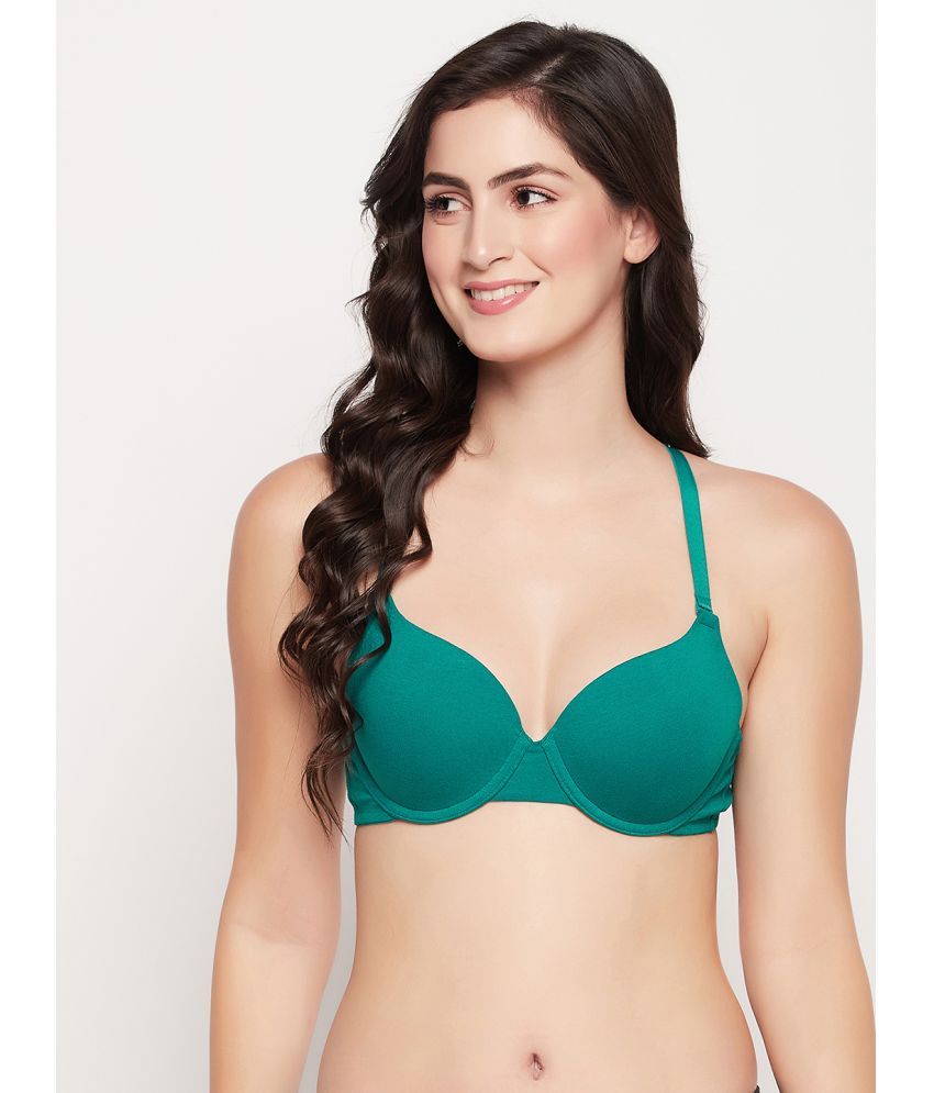     			Clovia Nylon Heavily Padded Women's T-Shirt Bra ( Green )