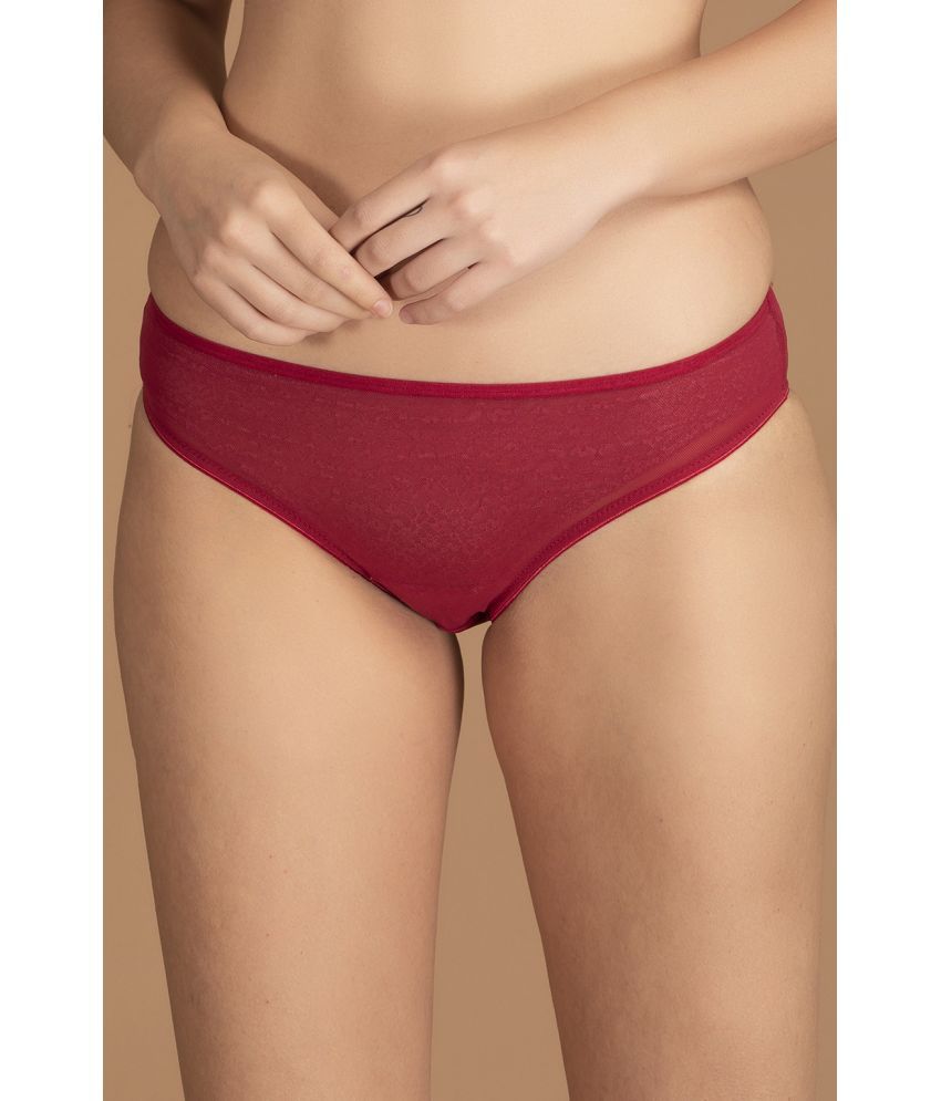     			Clovia Maroon Lace Solid Women's Bikini ( Pack of 1 )