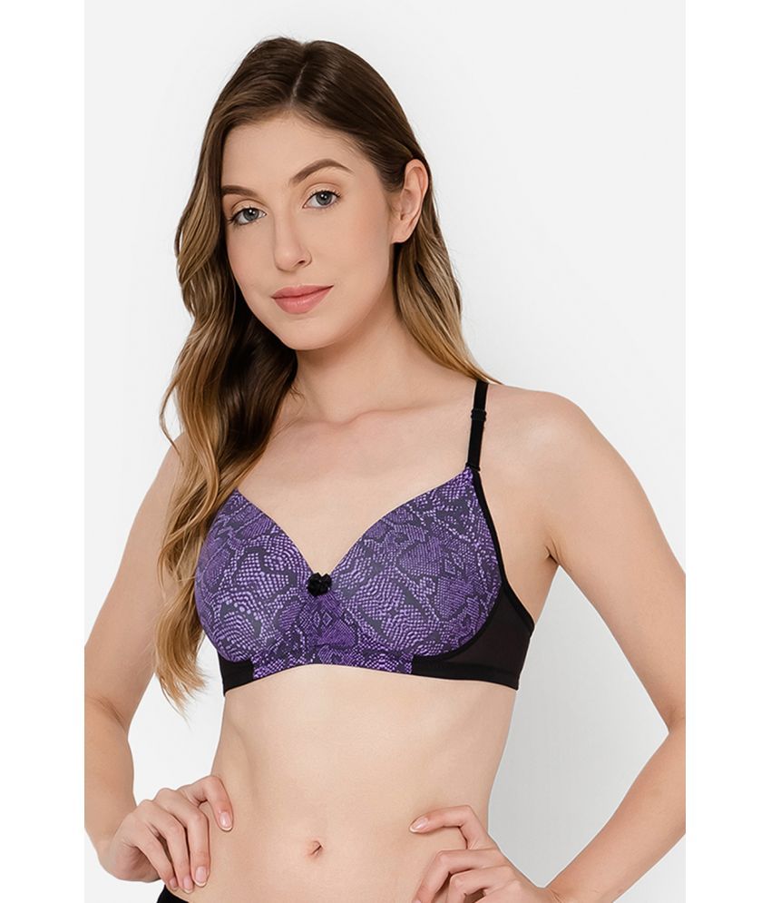     			Clovia Polyester Heavily Padded Women's T-Shirt Bra ( Purple )