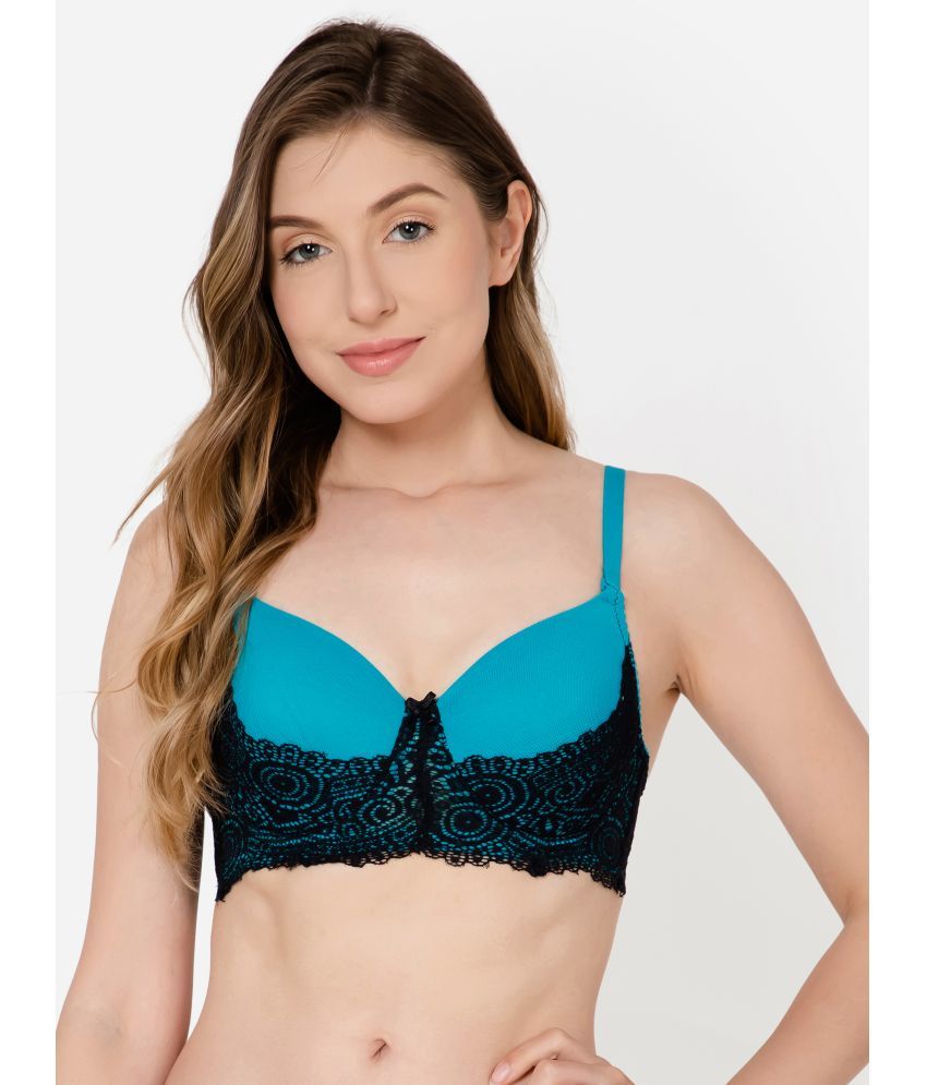     			Clovia Nylon Heavily Padded Women's Convertable Bra ( Teal )